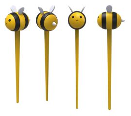 Winkee - Chopsticks - Bee Food Pick Set - Vibrant Yellow and Black - Approximately 3 inches / Gadgets