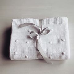 Ooh Noo - Popcorn Baby Blanket - White - 75x95 cm / Baby and Children