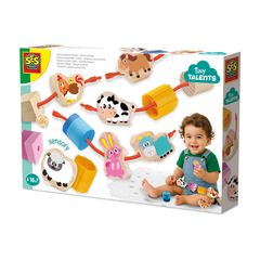 SES Creative - Lacing Sensory Beads - Farm Animals (S13271)