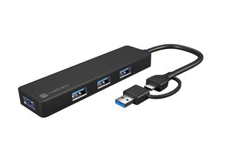 NATEC HUB USB-C 3.0 MAYFLY 4-PORTS + USB-A ADAPTER