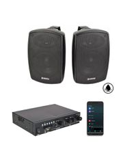 Adastra 2*BH4+A200 Πακέτο με 2 Αδιάβροχα Ηχεία 4'' και Ενισχυτή με Bluetooth Μαύρο (Σετ)