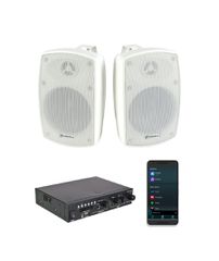 Adastra 2*BH4+A200 Πακέτο με 2 Αδιάβροχα Ηχεία 4'' και Ενισχυτή με Bluetooth Λευκό (Σετ)