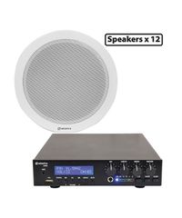Adastra 12*EC56V+UM90 Πακέτο Background Music με 12 Ηχεία Οροφής 100V και Μίκτη-Ενισχυτή 90W BT/USB (Σετ)