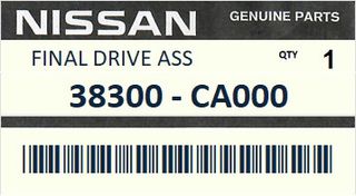 Διαφορικό πίσω Rear Final Assy Drive / NISSAN MURANO Z50 2004-2008 ENGINE VD35DE #38300CA000 / GENUINE