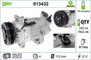Συμπιεστής / Κομπρεσέρ Kλιματισμού VALEO VAL813432 για DACIA LOGAN II-thumb-4