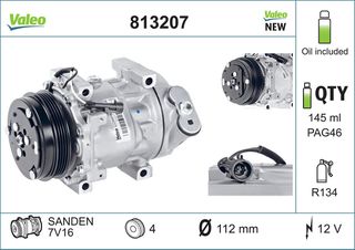 Συμπιεστής / Κομπρεσέρ Kλιματισμού VALEO VAL813207 για CITROEN JUMPER , IVECO DAILY VI-thumb-4