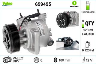 Συμπιεστής / Κομπρεσέρ Kλιματισμού VALEO VAL699495 για DACIA DUSTER - LOGAN II-thumb-4