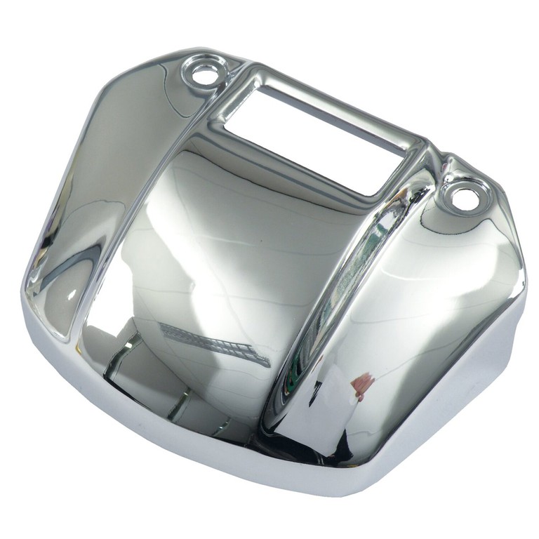 MCS Headlamp bracket cover. with cut-out. Chrome