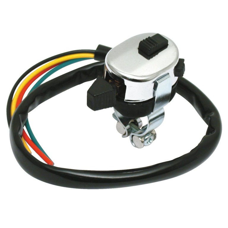 MCS Custom handlebar switch, off/Hi/Low, horn/start. Chrome