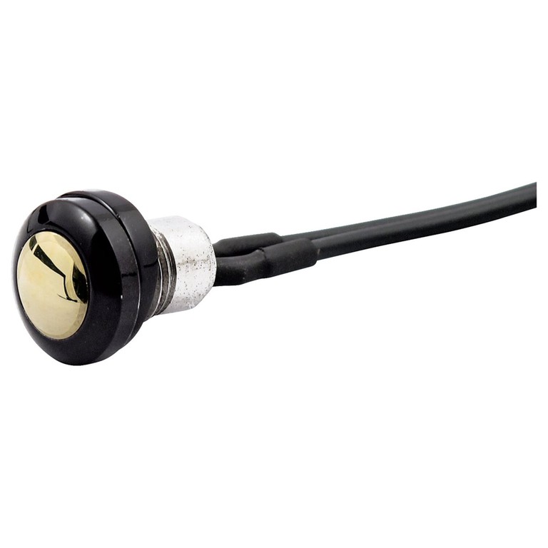 MCS Smooth push button switch. two-tone black/brass