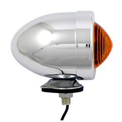 MCS Bullet marker light. Chrome. Amber lens. SF. stud mount
