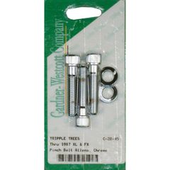 Gardner-Westcott Triple tree pinch bolt set. Chrome Allen heads