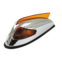 MCS 50-57 style front fender light. Chrome, amber lens