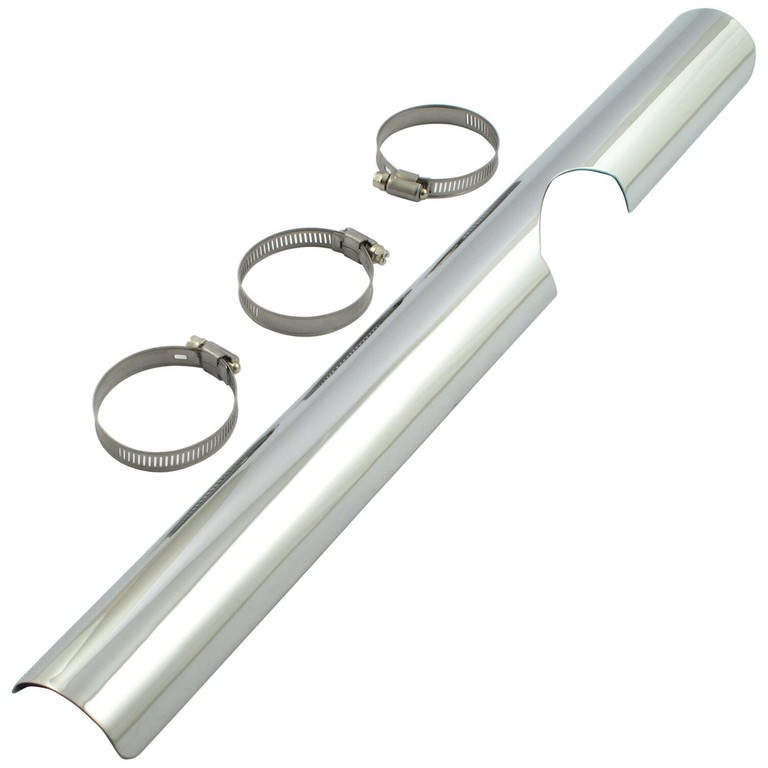 MCS FLT header heat shield, lower right. Chrome