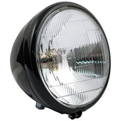MCS 6-1/2″ springer headlamp assembly. 6v. Black