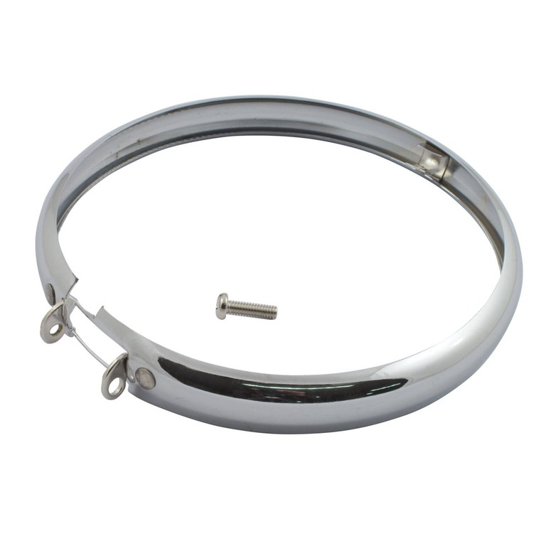MCS Replacement springer headlamp trim ring. Chrome