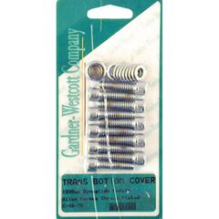 Gardner-Westcott GW, transmission bottom cover screw kit. Chrome Allen