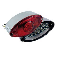 MCS Cateye LED taillight. Chrome. Red lens