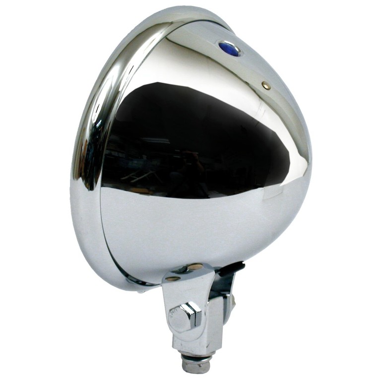 MCS 5-3/4″ Bates style headlamp, shell only. Chrome