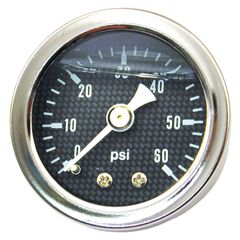 MCS Oil pressure gauge, ‘Carbon Face’. 0-100 PSI