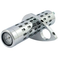 MCS Billet oil cooler, with oil pressure gauge. Chrome