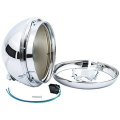 MCS 7″ headlamp shell with trim ring only. Chrome