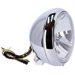 MCS 7″ H4 headlamp for FL models. Clear lens. Chrome