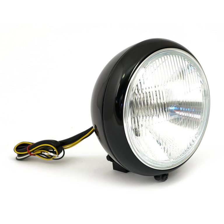 MCS 7″ H4 headlamp for FL models. Black