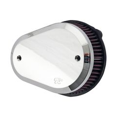 K K street metal high-flow air intake Flare, chrome