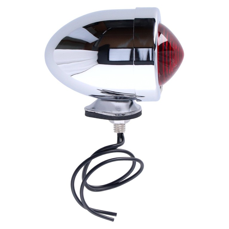 MCS Bullet marker light. Chrome. Red lens. DF. stud mount