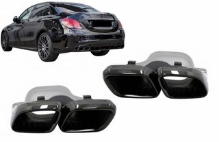 Μπούκες Εξάτμισης Για Mercedes-Benz C-Class W205 / E-Class W213 / S-Class W222 / GLE C292 / GLE W166 / GLC W253 Amg Look Black Edition 2 Τεμάχια