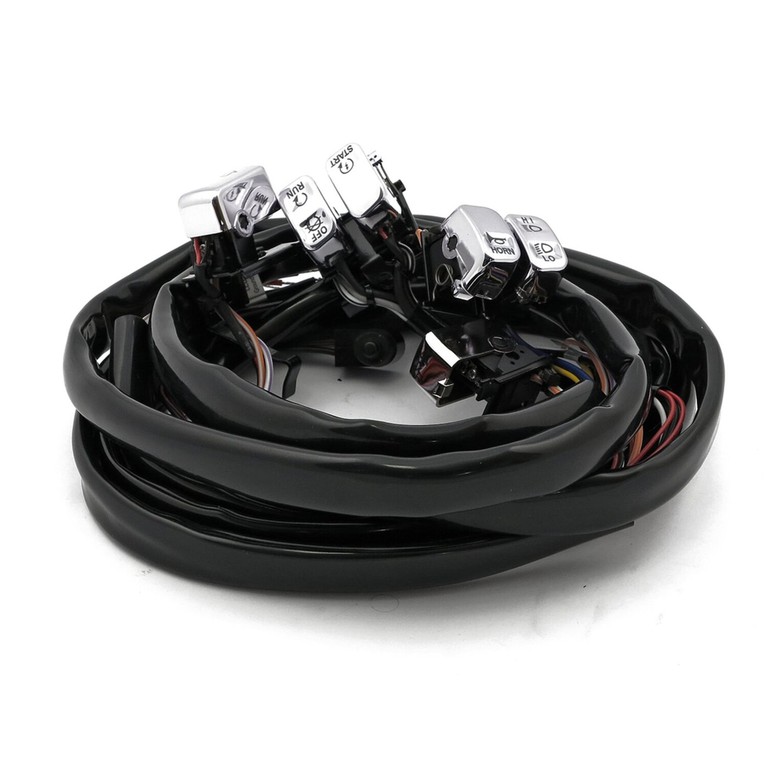 MCS Handlebar switch & wiring kit. Standard. Chrome