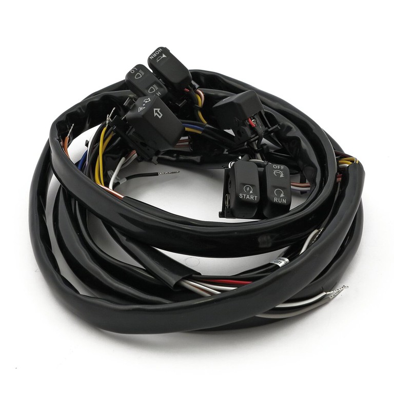 MCS Handlebar switch & wiring kit. Standard. Black