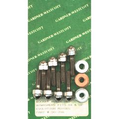 Gardner-Westcott GW, rocker box top bolt kit. Chrome low crown acorn