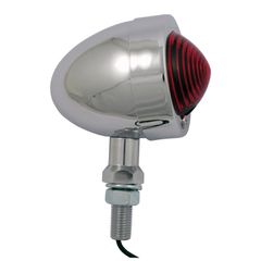 MCS Bullet marker light. Chrome. Red lens. SF. ext. stud mount