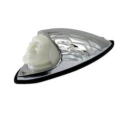 MCS Indian head front fender light. Chrome, white lens