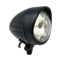 MCS Bullet 4″ H4 headlamp. Ribbed & visor. Black