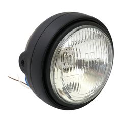 MCS Roadster 5-3/4″ H4 headlamp. side mount. Black