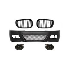Emprós Profulaktíras me proboleís omíchlhs katállhlos gia BMW Seirá 3 E46 (1998-2004) M3 Look kai Kentrikés grílies nefrón Diplí ríga M Design Piáno Mavro