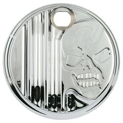 Covingtons Covingtons, aluminum fuel tank door. Chrome. Skull