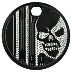 Covingtons Covingtons, aluminum fuel tank door. Chrome. Skull. DEC
