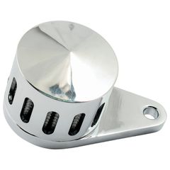 MCS Crankcase breather filter, slotted. Chrome