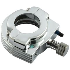 MCS Throttle clamp set, single cable. Chrome