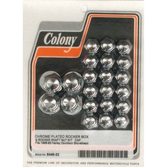 Colony Colony, Shovel rocker box top nut kit. Chrome, Cap style