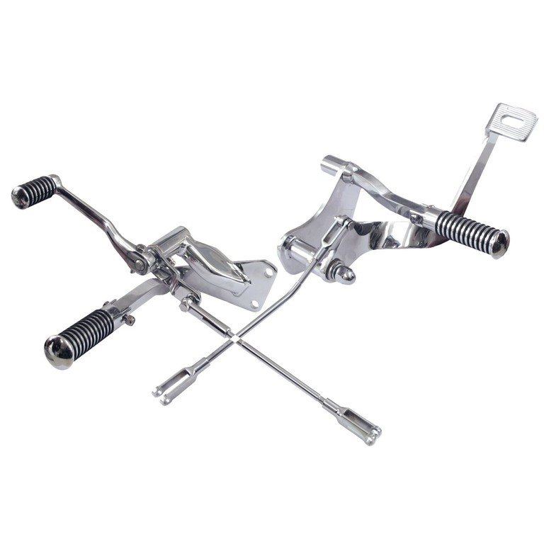 MCS Evo XL forward control kit. O-ring pegs. Chrome