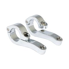 MCS Engine guard clamp set, for spotlamps. long. Chrome