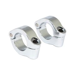 MCS Engine guard clamp set, for spotlamps. short. Chrome