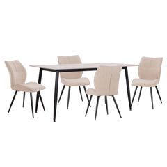 ΣΕΤ ΤΡΑΠΕΖΑΡΙΑΣ 5ΤΜΧ GAFF HM10955.02 ΚΕΡΑΜΙΚΟ TOP--ΥΦΑΣΜΑ ΜΠΕΖ & ΜΕΤΑΛ.ΠΟΔΙΑ ΜΑΥΡΑ
