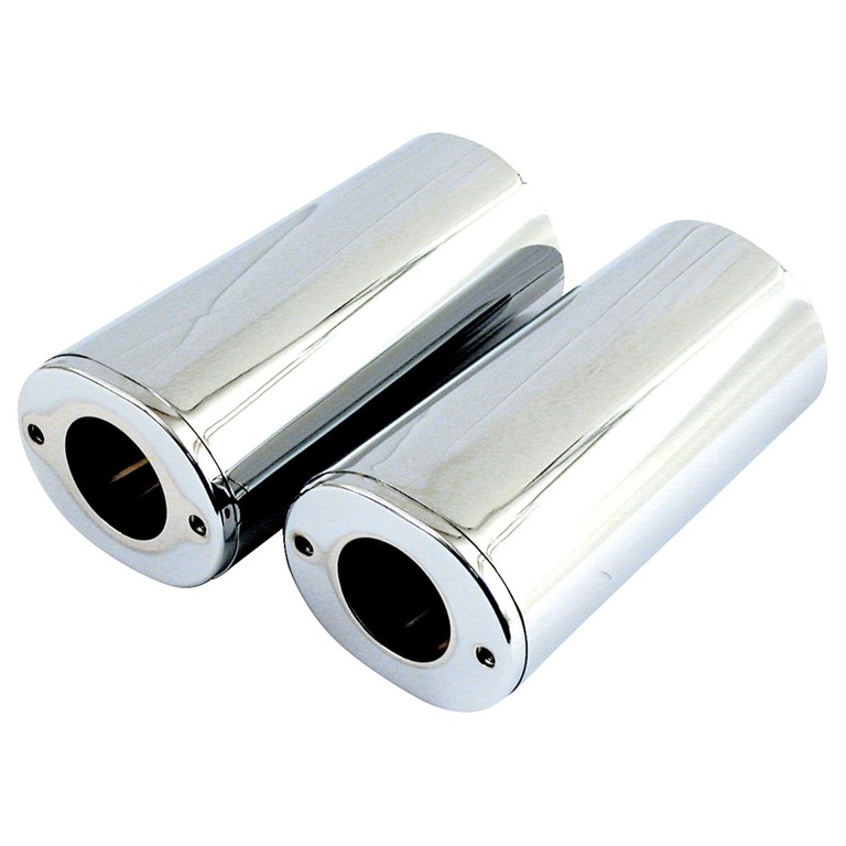MCS Upper fork slider covers, +4″. Chrome