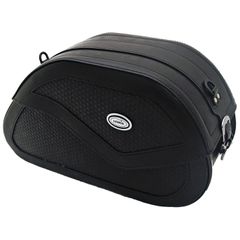 Ledrie Ledrie, reinforced rigid leather saddlebag set. BW. 33 liter